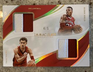 2019 - 20 Panini Immaculate Collegiate Trae Young/buddy Hield Dual 2 Clr Patch 4/5