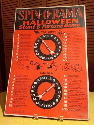 Vintage Beistle Usa Large Halloween Spin - O - Rama Stunt And Fortune Telling Game