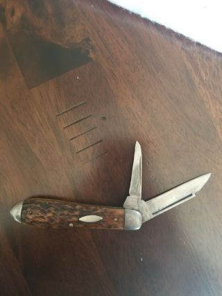 Vintage Challenge Cutlery Bridgeport Conn Usa Pocket Knife Bone Handles