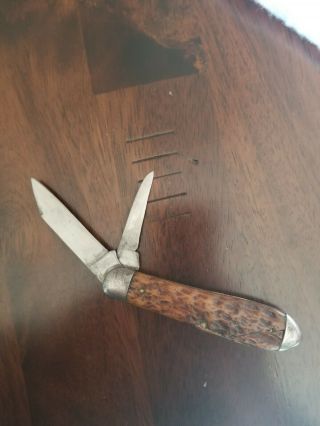 Vintage Challenge Cutlery Bridgeport Conn USA Pocket Knife Bone Handles 2