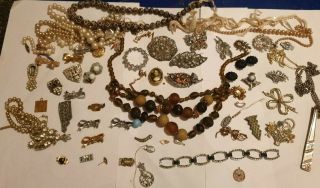 Vintage And Antique Broken Jewellery Joblot Spares Repairs