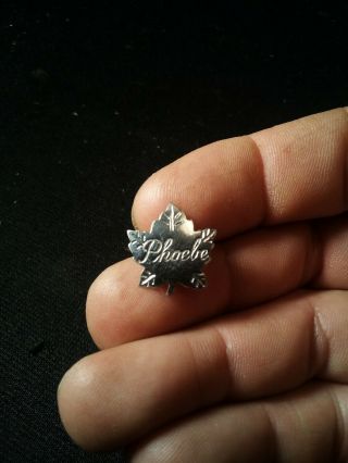 Vintage Sterling Silver Maple Leaf " Phoebe " Pin