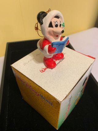 Vintage Disney Minnie Mouse Caroler Christmas Ornament Japan