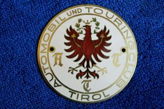 Vintage Brass Tirol Automobil Und Touring Club Grille Badge License Topper Saab