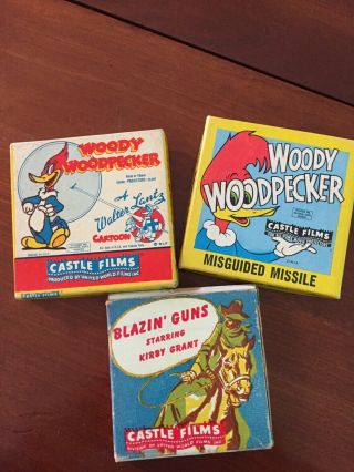 Vintage Movie Reel 8mm Castle Films - 3 - Woody Woodpecker And Blazin 