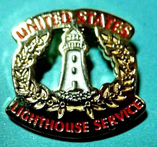 Cloisonne Vintage United States Lighthouse Services Pin Badge