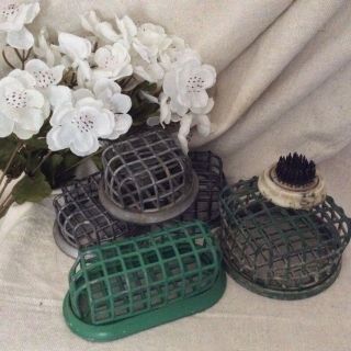 6 Vintage Flower Frog Holders Caged Style Assortments Various Shapes & Sizes