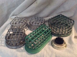 6 Vintage Flower Frog Holders Caged Style Assortments Various Shapes & Sizes 2