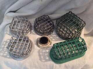 6 Vintage Flower Frog Holders Caged Style Assortments Various Shapes & Sizes 3