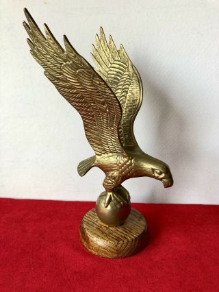 Large Vintage Antique Solid Brass Eagle Ideal Rat Rod Hood Ornament Or Big Rig