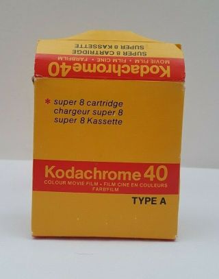 Vintage Kodak Kodachrome 40 8 Type A Movie Film Cartridge Boxed