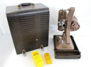 Vintage Keystone K - 108 8mm Movie Film Projector W/ Kodak Lube & Film Cleaner