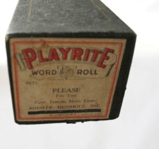 Vintage Playrite Player Piano Word Roll Please 6051 Fox Trot