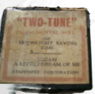 Vtg Two - Tune Piano Roll Dream A Little Dream Of Me N Moonslight Saving Time