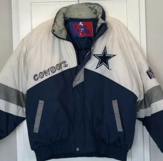 Vintage Dallas Cowboys Jacket Sz L Embroidered Pro Player Coat Daniel Young