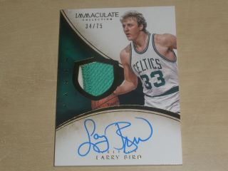 2013 - 14 Panini Immaculate Autograph Auto Game Patch 170 Larry Bird 34/75