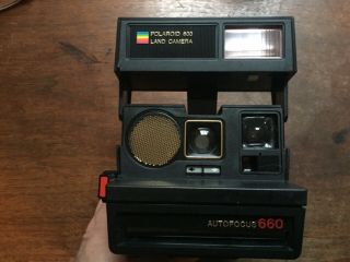 Vintage Polaroid Instant Sun 660 Autofocus 600 Film Land Camera Rainbow
