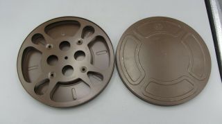 Vintage Goldberg Bros 600ft Metal 16mm Film Reel W/ Canister Tin / Usa Brown