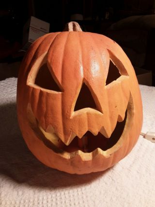 Vtg 1993 Trendmasters Pumpkin Halloween Light Up Foam Jack - O - Lantern Blow Mold
