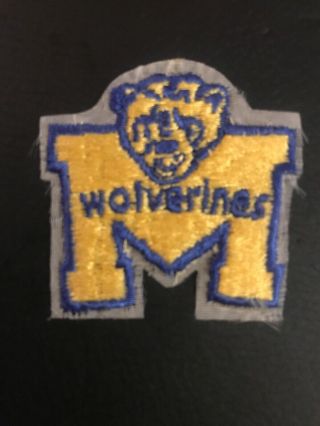Vintage Michigan Wolverines Patch Iron On Embroidered 80s Logo College 2” Rare