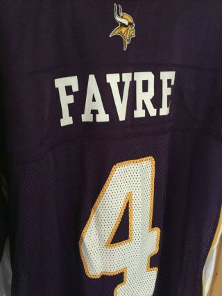 Authentic Onfield Reebok NFL Brett Favre 4 Minnesota Vikings Jersey 2XL 3