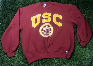 Vintage Russell Athletic University Of Southern California Usc Sweater Sz Xl