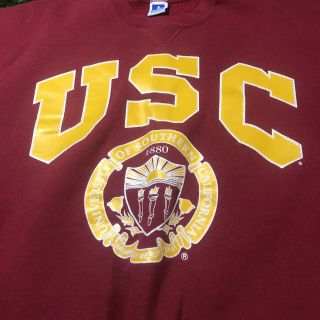 Vintage Russell Athletic University Of Southern California USC Sweater Sz XL 2