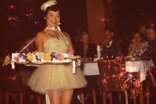 Flower Girl At Club Woman Vintage 1960 