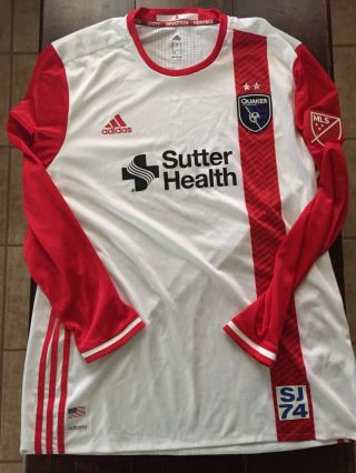 Authentic Adidas Adizero San Jose Earthquakes Soccer Jersey Mls Xl Player Issue