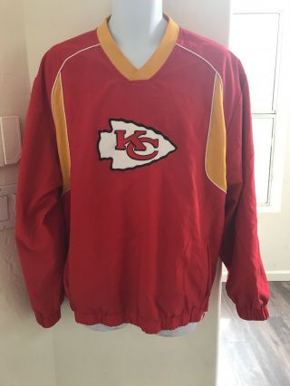 Kansas City Chiefs Jacket Men’s Large Nfl Apparel Red And Yellow Windbreaker