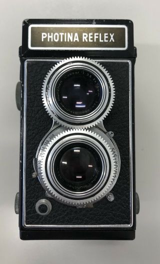 Vintage Photina Reflex Tlr Camera With 75mm F3.  5 Lenses Photavit