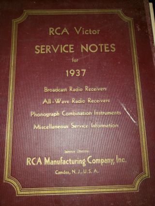 Rca Victor Service Notes For 1937