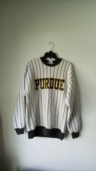 Vintage Purdue Boilermakers Sweatshirt Mens Xl Crewneck Long Sleeve Black Yellow