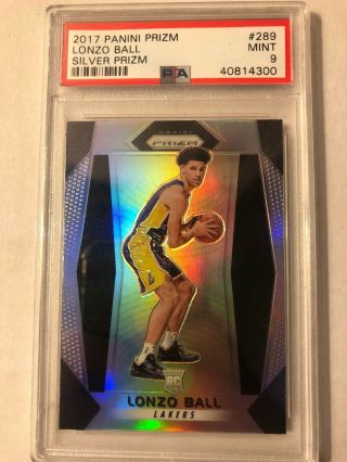 Lonzo Ball 2017 - 18 Panini Prizm Silver Refractor Psa 9 Rookie Rc Lakers Pelicans