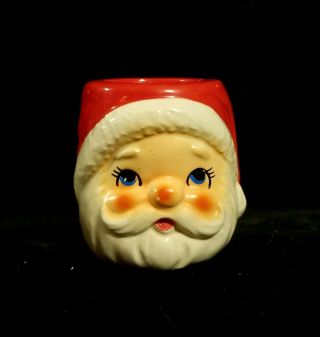 Vintage Ardco Hand Painted Ceramic Santa Claus Christmas Candle Holder - Japan