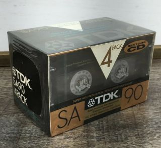 4 Tdk Sa90 Blank Cassette Tapes High Bias Type Ii Gold Best For Cd Nos