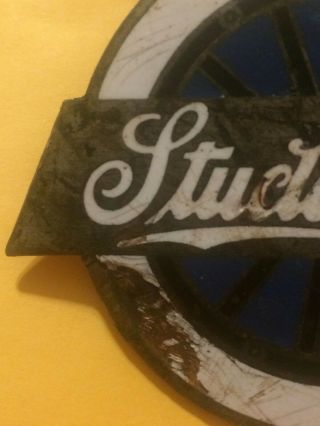 Studebaker Radiator Car Emblem Rare Vintage enamel porcelain sign badge 3