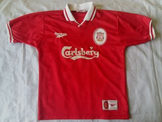 Authentic Vintage Liverpool Football Reebok Home Shirt Jersey 1996/98 Size 34/36