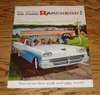 1958 Ford Ranchero Sales Brochure 58 Custom