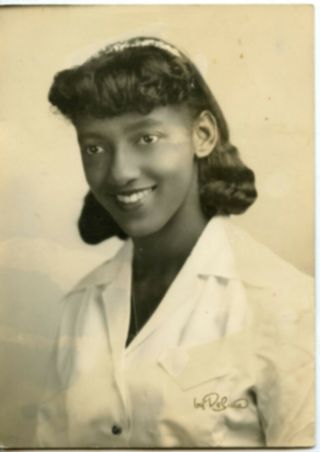 Black African American Young Woman Nurse Vintage Photo 1944 Brooklyn York