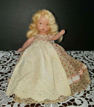Vintage Nancy Ann Story Book Doll 5.  5 " Tall Bisque