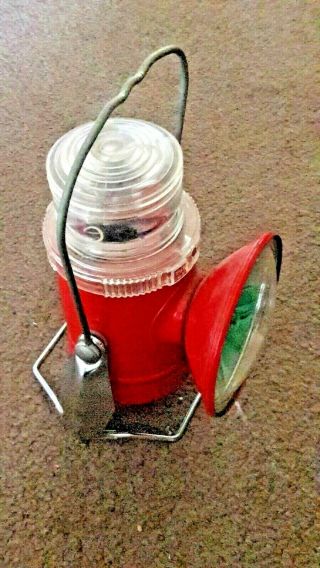 Vintage Red 6 Volt,  Battery Operated,  Delta Electric Company Railroad Lantern