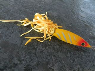 Vintage Fred Arbogast Hawaiian Wiggler - Yellowscale - 2 3/4 Inch