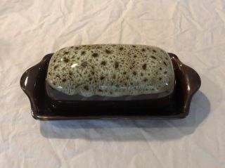 Vintage Canonsburg Brown Drip Stoneware Covered Butter Dish