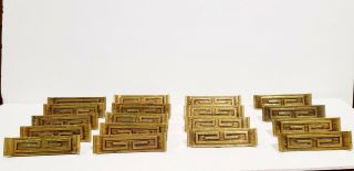 Asian Vintage Kemco Mfg Cabinet Knobs,  Brushed Gold Brass 4.  5 " Center 2 "