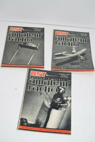 Set Of 3 Vintage 1940 Qst Amateur Radio Magazines - Aug/sep/nov
