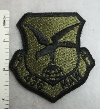 436th Maw Military Airlift Wing Us Air Force Patch Subdued Usaf Vintage