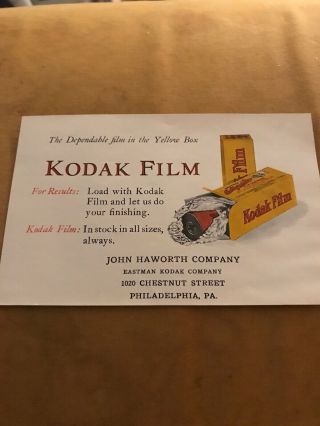 Vintage 30 S 40 S Kodak Insert Advertisement / Film Rare And Shape For Age