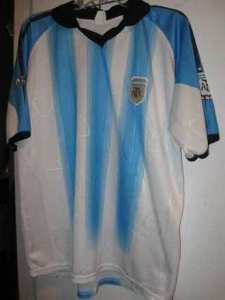 Argentina Soccer Jersey Mens Large Carol 22 Shirt Knit Afa Futbol