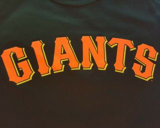 San Francisco Sf Giants Majestic Cool Base T Shirt Youth Large Euc Mlb Inv1545